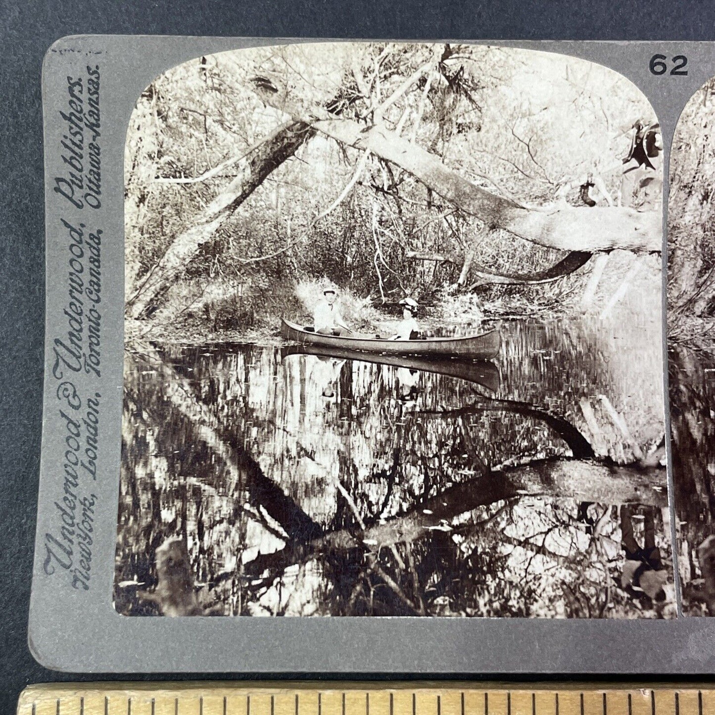 Shadow River Lake Rosseau Muskoka Canada Stereoview Antique c1901 Y1803