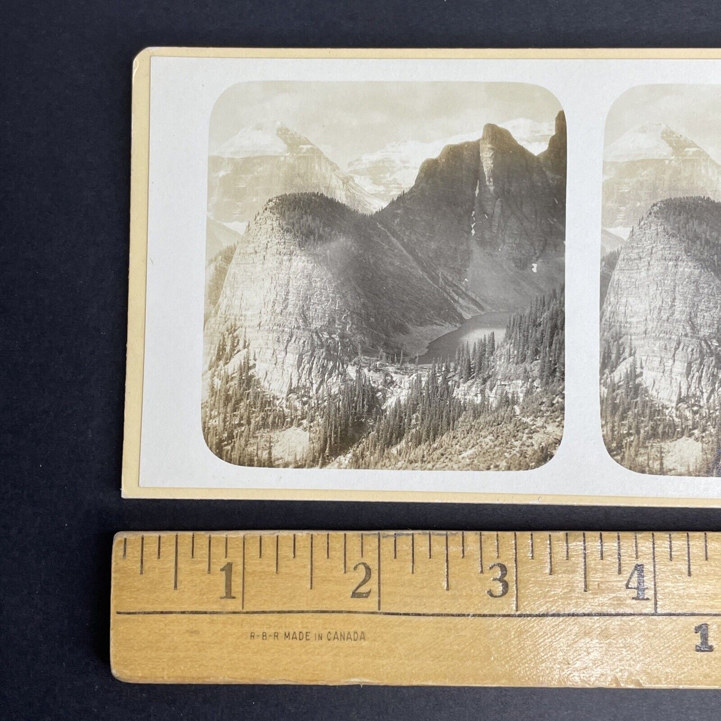 Antique 1890's Beehive Mountain Lake Louise Stereoview Photo Card PC871