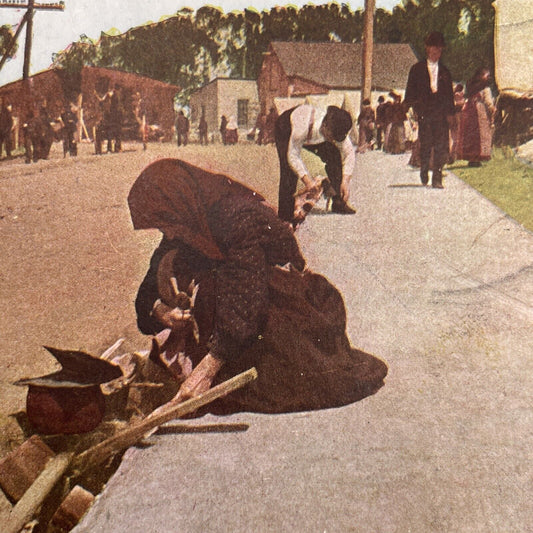 Antique 1910s San Francisco Earthquake Gutter Girl Stereoview Photo Card 2300-39