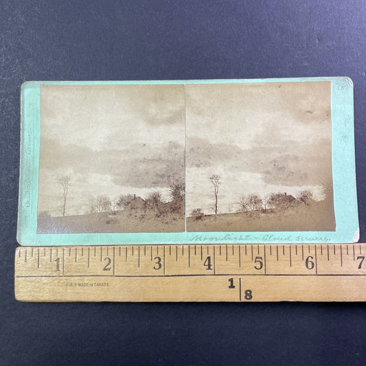 Boscawen New Hampshire Sunset Stereoview MC Harriman Antique c1875 X1220