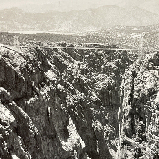 Antique 1920s Royal Gorge Bridge Canon City CO Stereoview Photo Card V2822