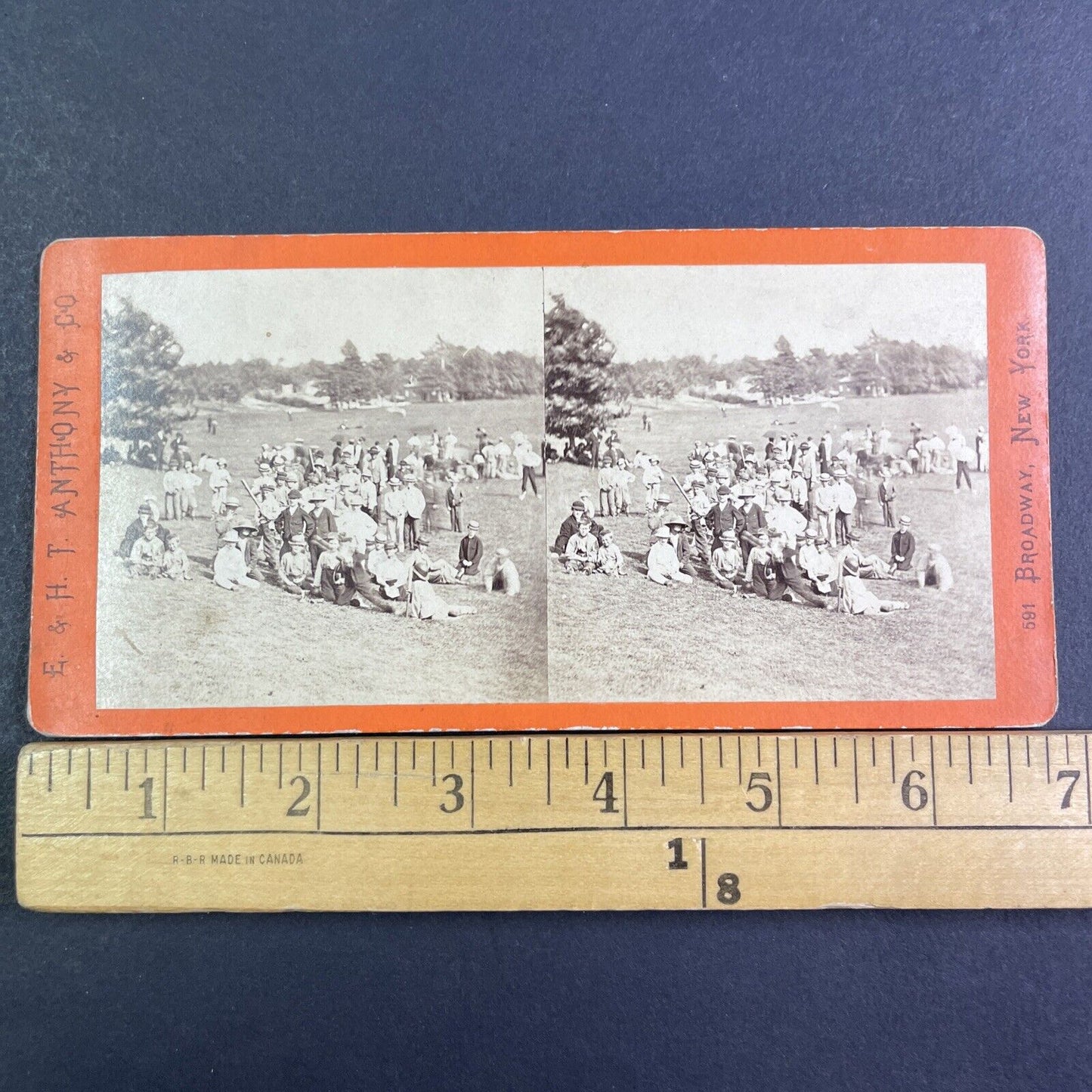 New York Knickerbockers? Central Park NY Stereoview Baseball Antique c1867 X4184