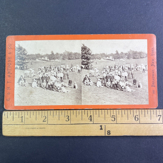 New York Knickerbockers? Central Park NY Stereoview Baseball Antique c1867 X4184