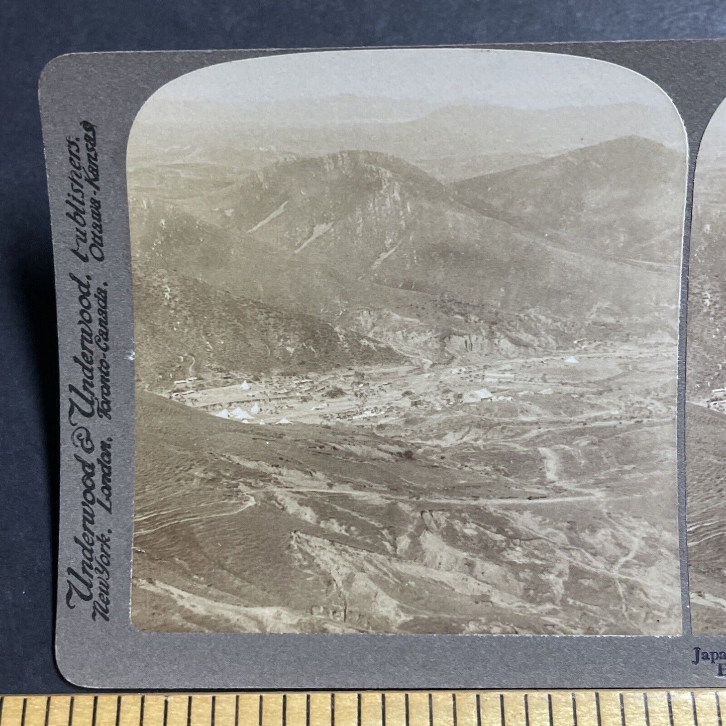 Antique 1904 Japan Army Camp Inside China Stereoview Photo Card P5583