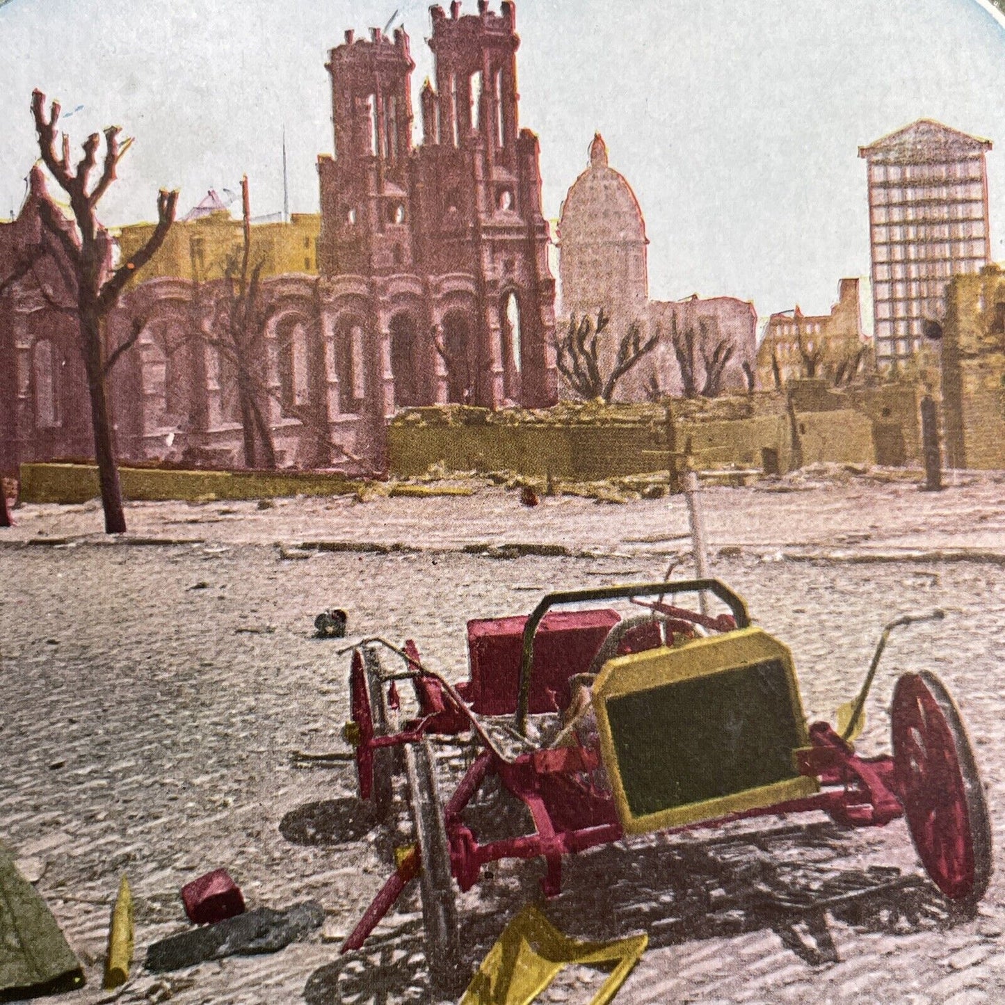 Antique 1910s San Francisco Earthquake Synagogue Stereoview Photo Card 2300-49