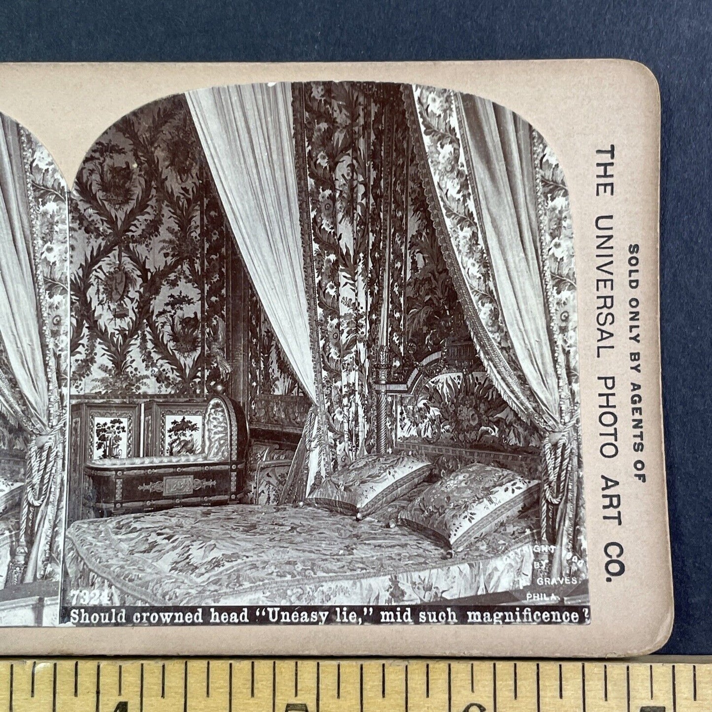 A Luxurious Victorian Bedroom Stereoview CH Graves Antique c1900 X2848