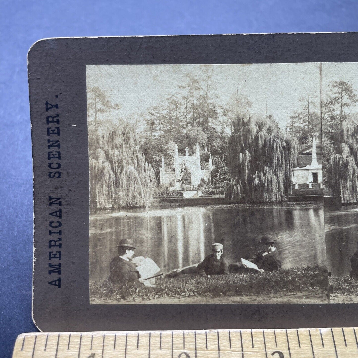 Antique 1880s Green-Wood Cemetery Brooklyn NY Stereoview Photo Card P2437