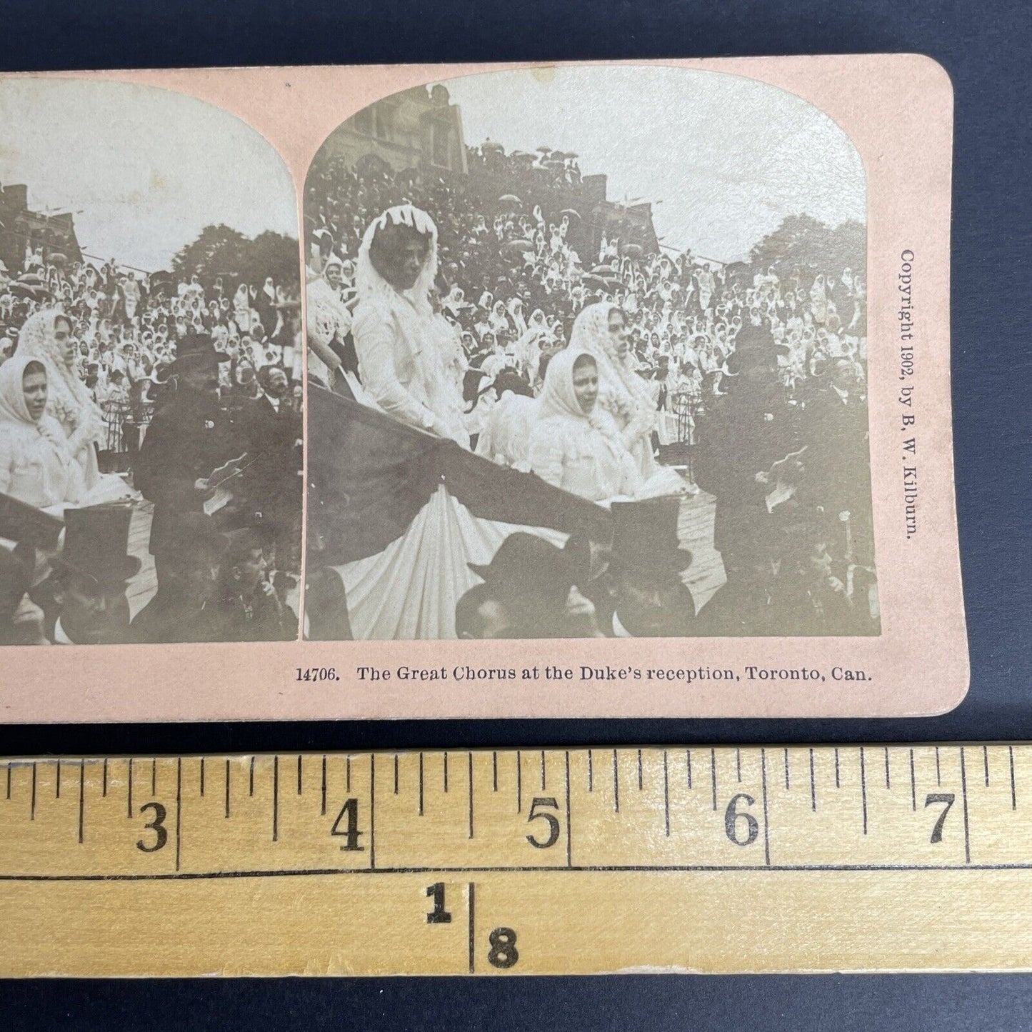 Antique 1902 Awaiting Duke Of York Toronto Ontario Stereoview Photo Card PC865