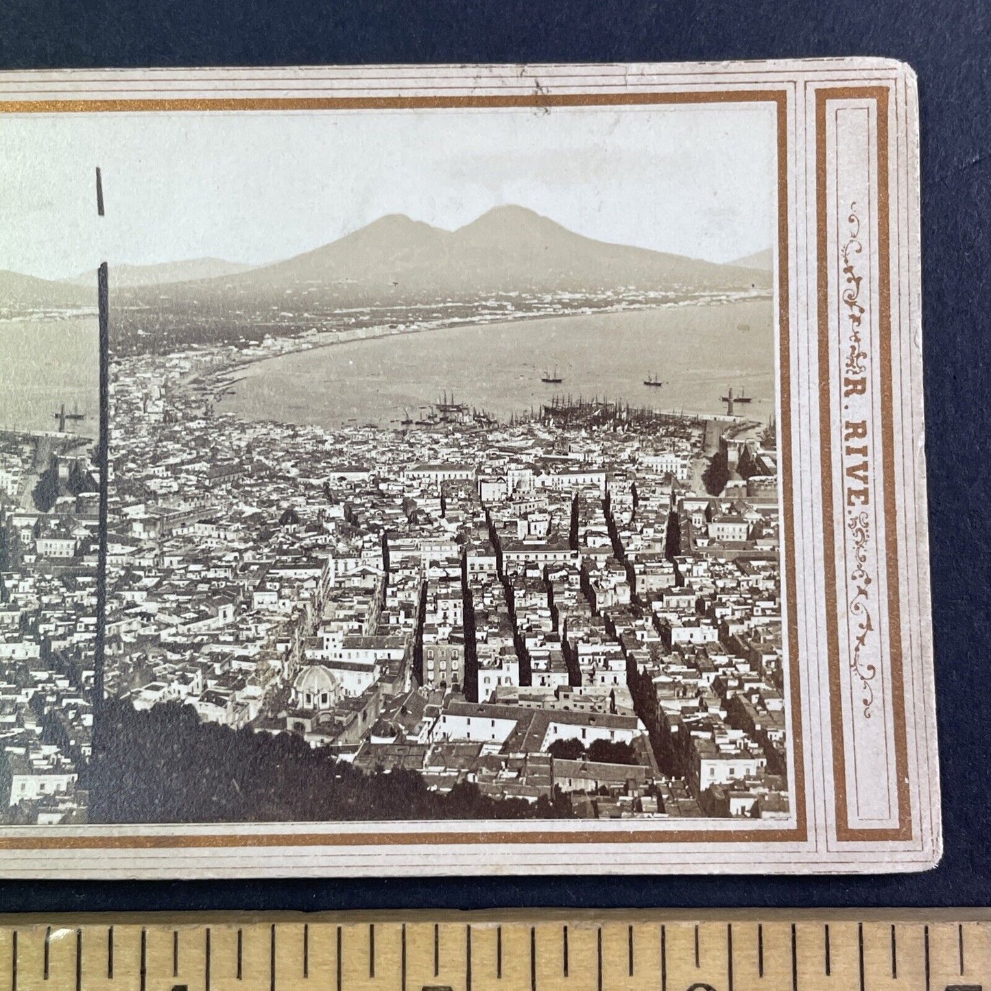 Naples Italy From San Martino Church Stereoview Robert Rive Antique c1865 Y1419