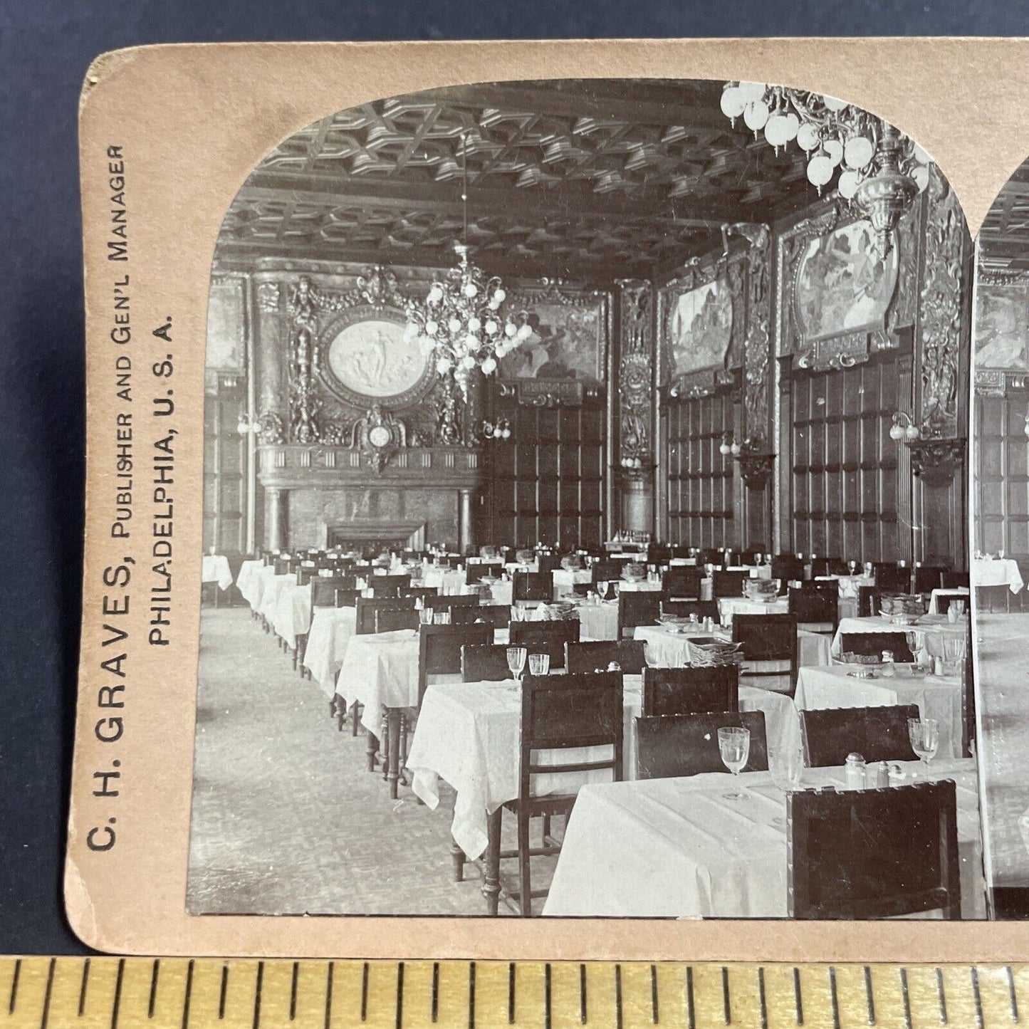 Antique 1900 The Opera House Stockholm Sweden Stereoview Photo Card P856-06