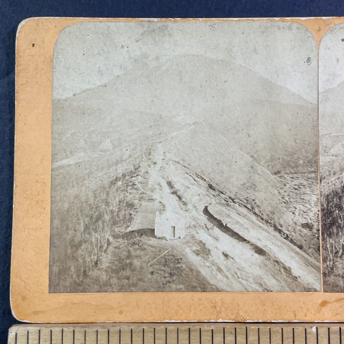 Mount Vesuvius Volcano Observatory Tower Stereoview Antique c1880 X1594