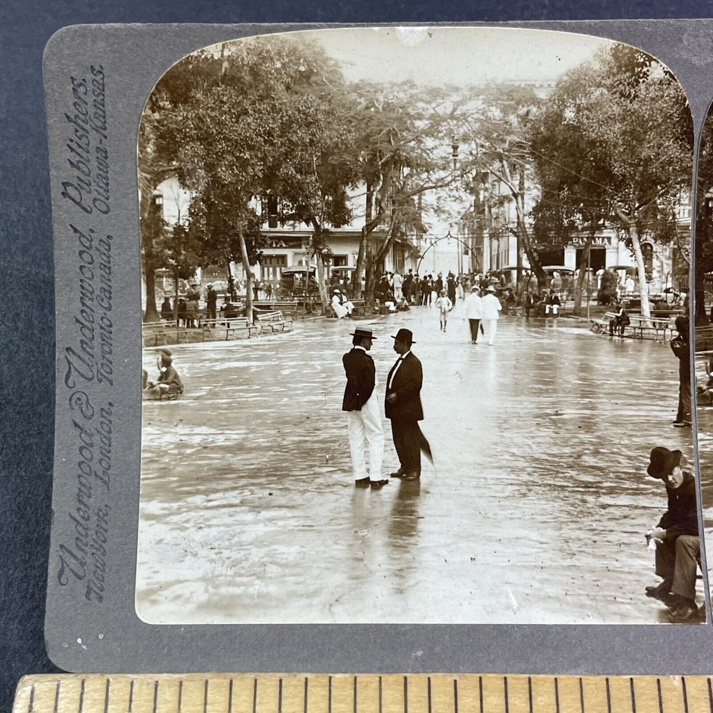 Cathedral Square in Panama Stereoview Underwood Antique c1901 Y2802