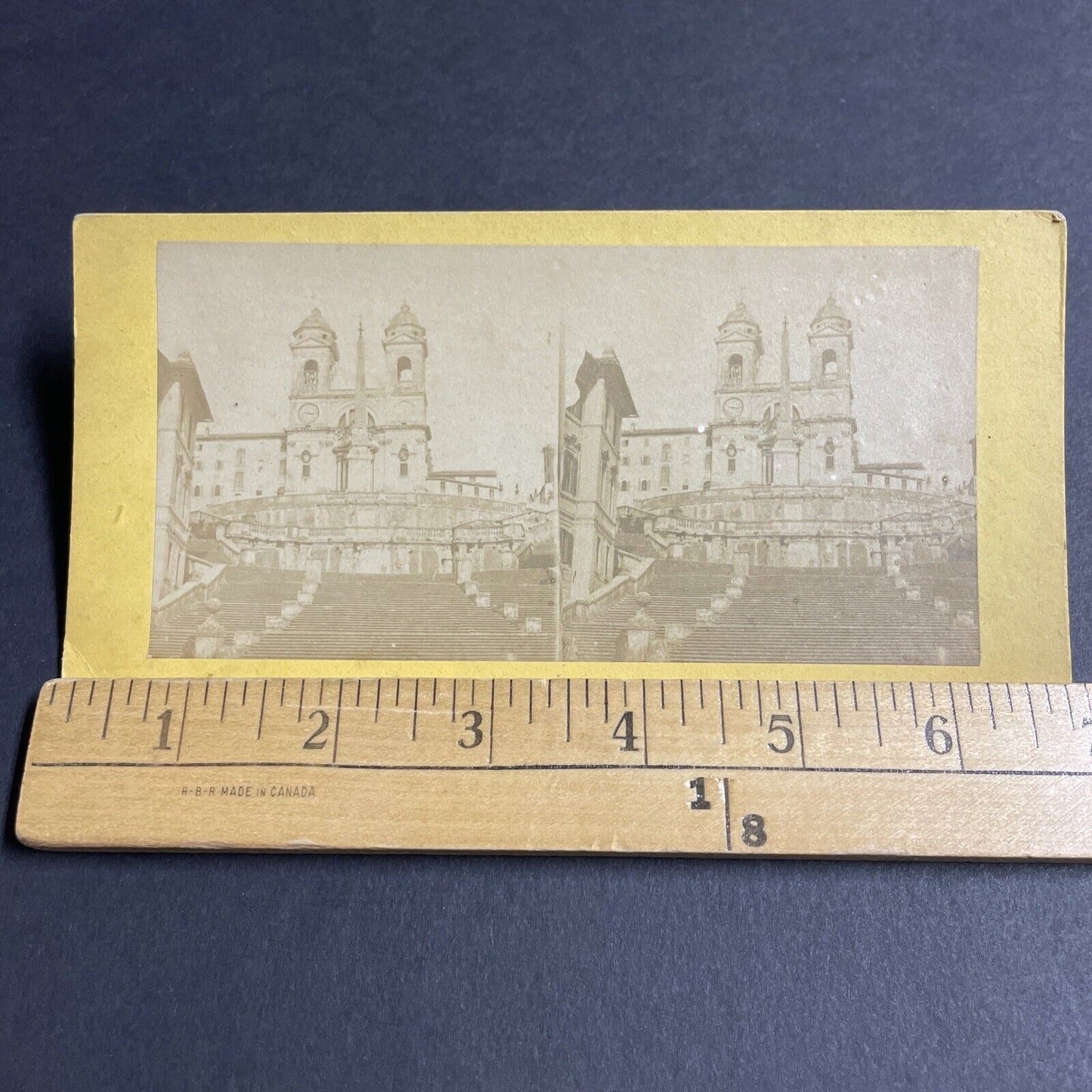 Antique 1870s The Spanish Steps Rome Italy Stereoview Photo Card P4176