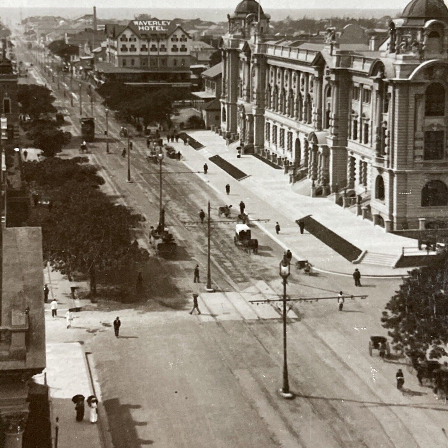 Antique 1912 The Main Street In Durban South Africa Stereoview Photo Card P5155