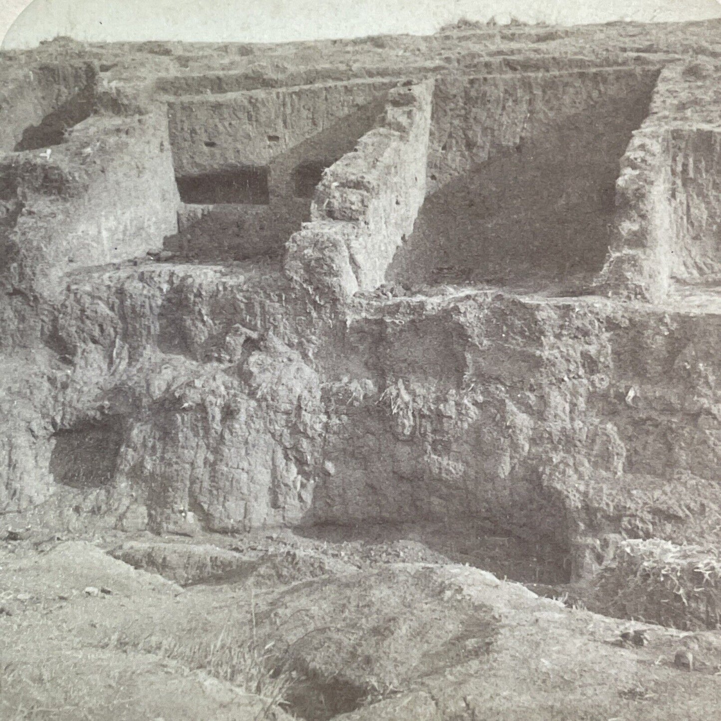 A Boer War Trench in South Africa Stereoview Antique c1901 Y3015