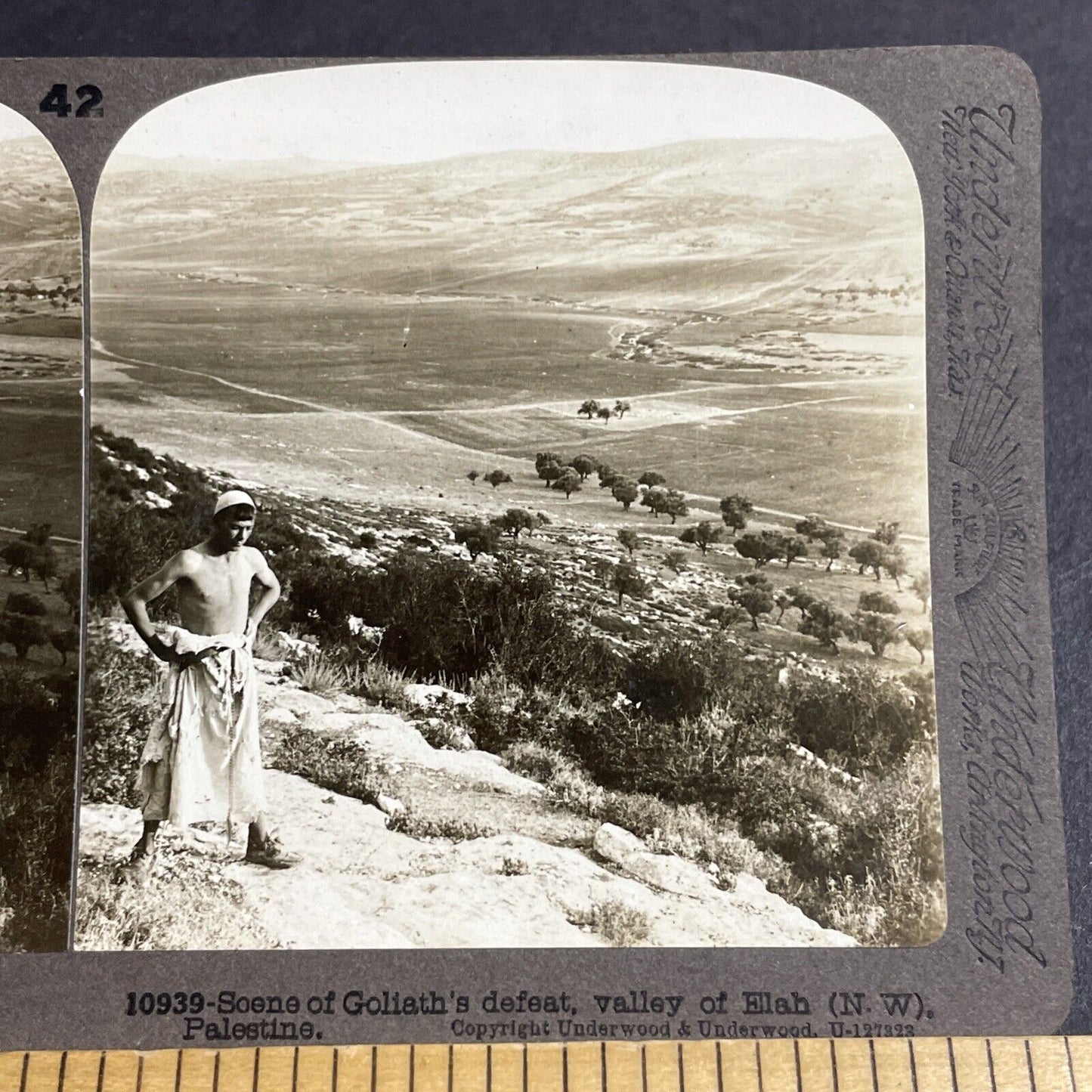 Antique 1903 A Poor Desert Nomad In Israel Stereoview Photo Card P4405