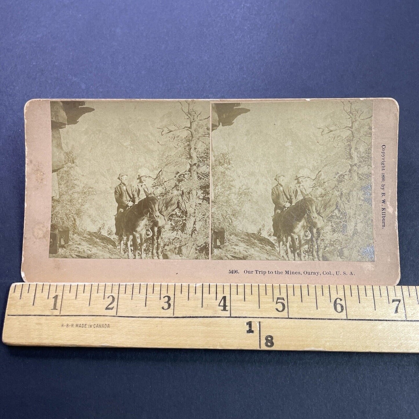 Antique 1890 Silver Miners Mining Ouray Colorado Stereoview Photo Card P3523