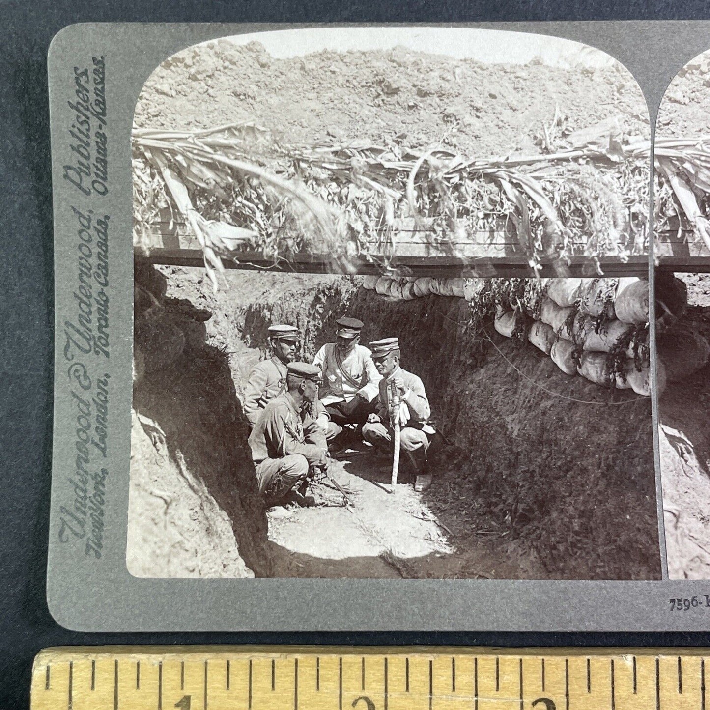 Japanese Trenches In War Stereoview Russo-Sino War Antique c1905 X4218