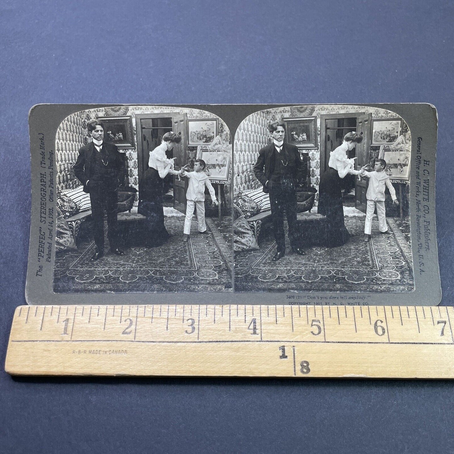 Antique 1903 Woman Gets Caught With Her Lover Stereoview Photo Card P2700