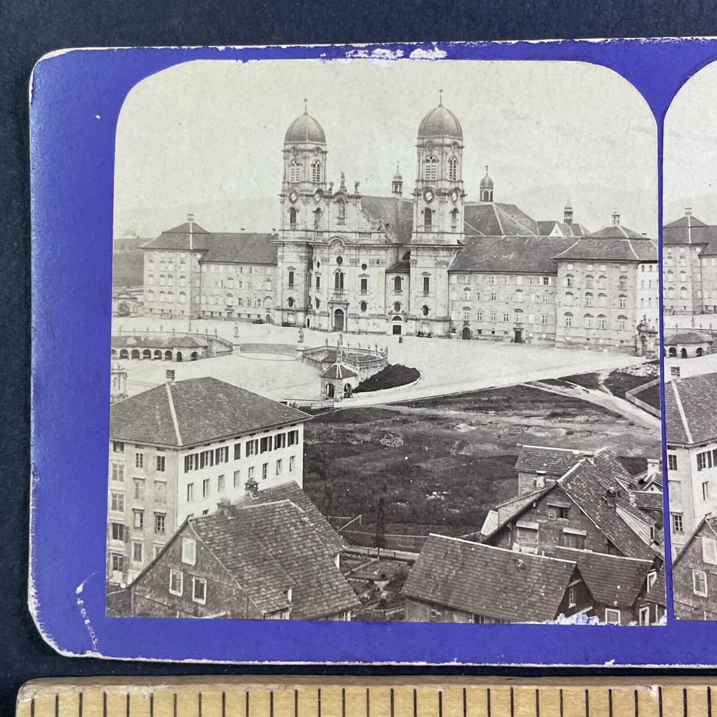 Einsiedeln Abbey Church Switzerland Stereoview Jean Andrieu Antique c1872 X3283