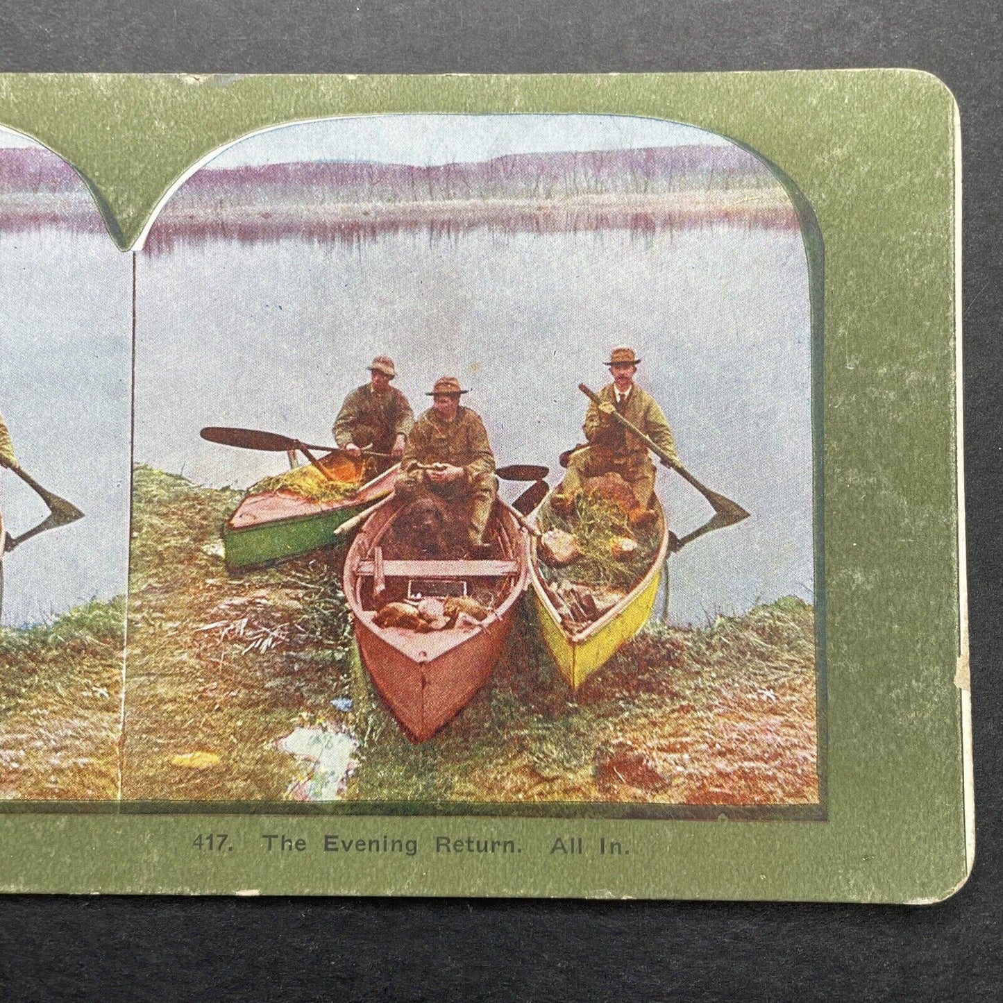 Antique 1899 Hunters Return With Wild Game Stereoview Photo Card P580-067