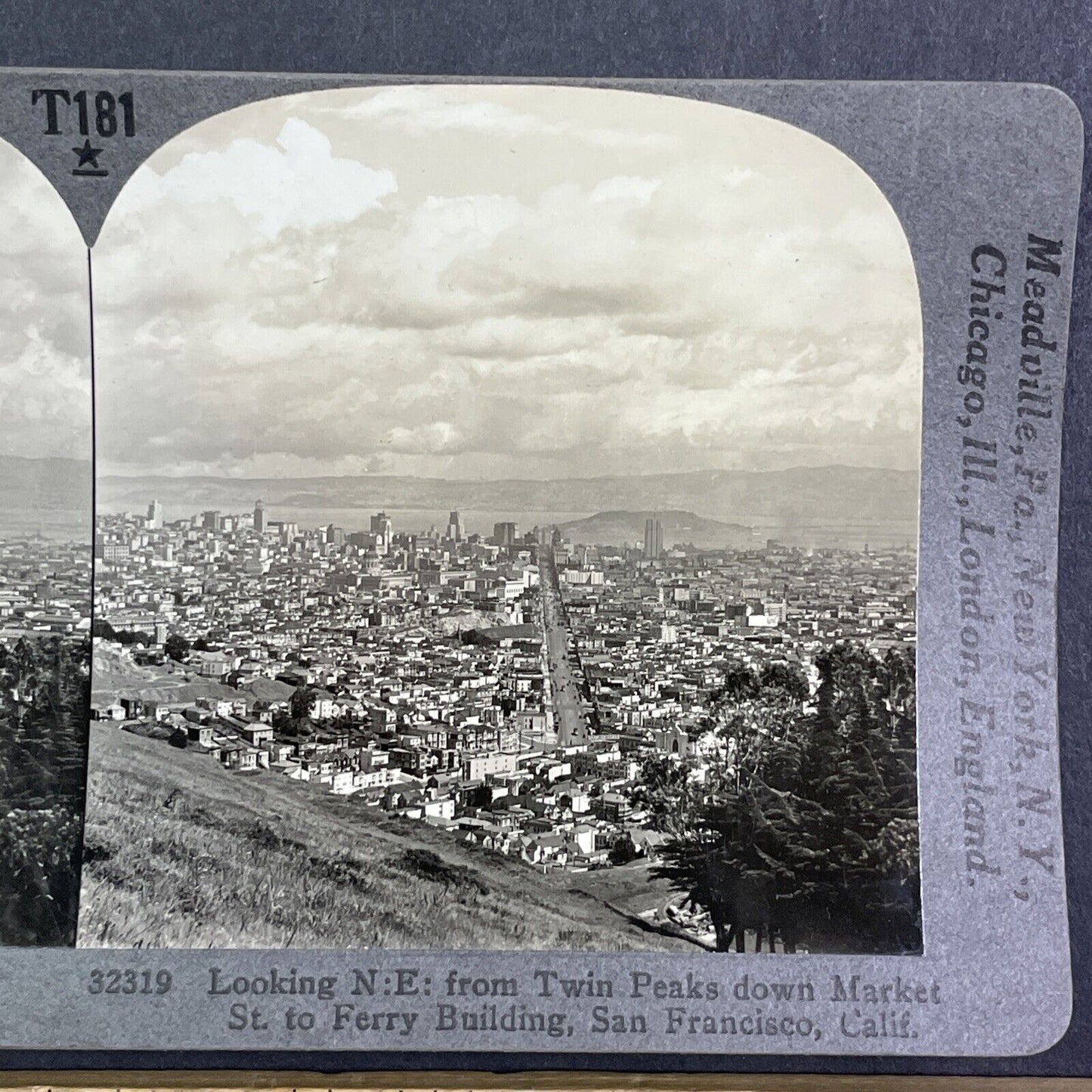 Market Street San Francisco California Stereoview Antique c1920s Y1029