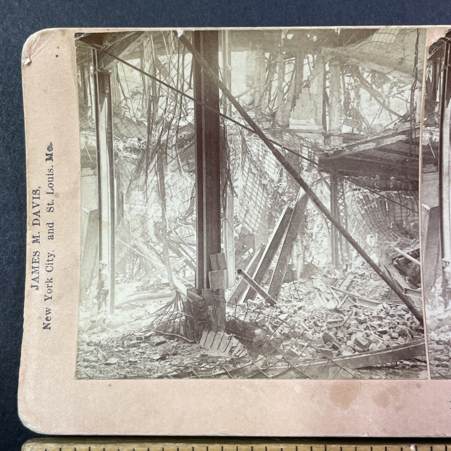 San Francisco Earthquake Disaster Stereoview Photo Card Antique 1906 X801