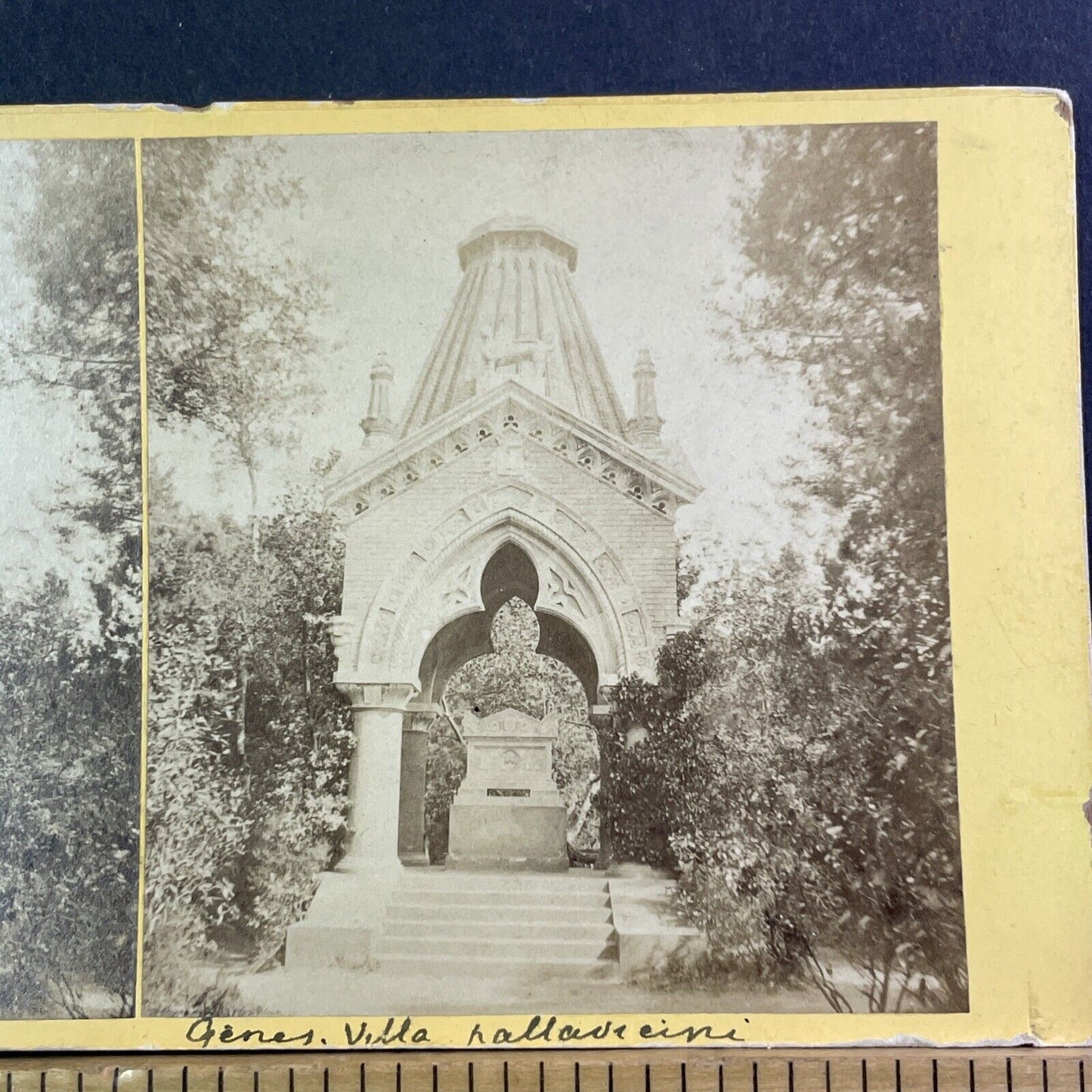 Villa Durazzo-Pallavicini Tomb Grave Stereoview Genoa Italy Antique c1872 X1350