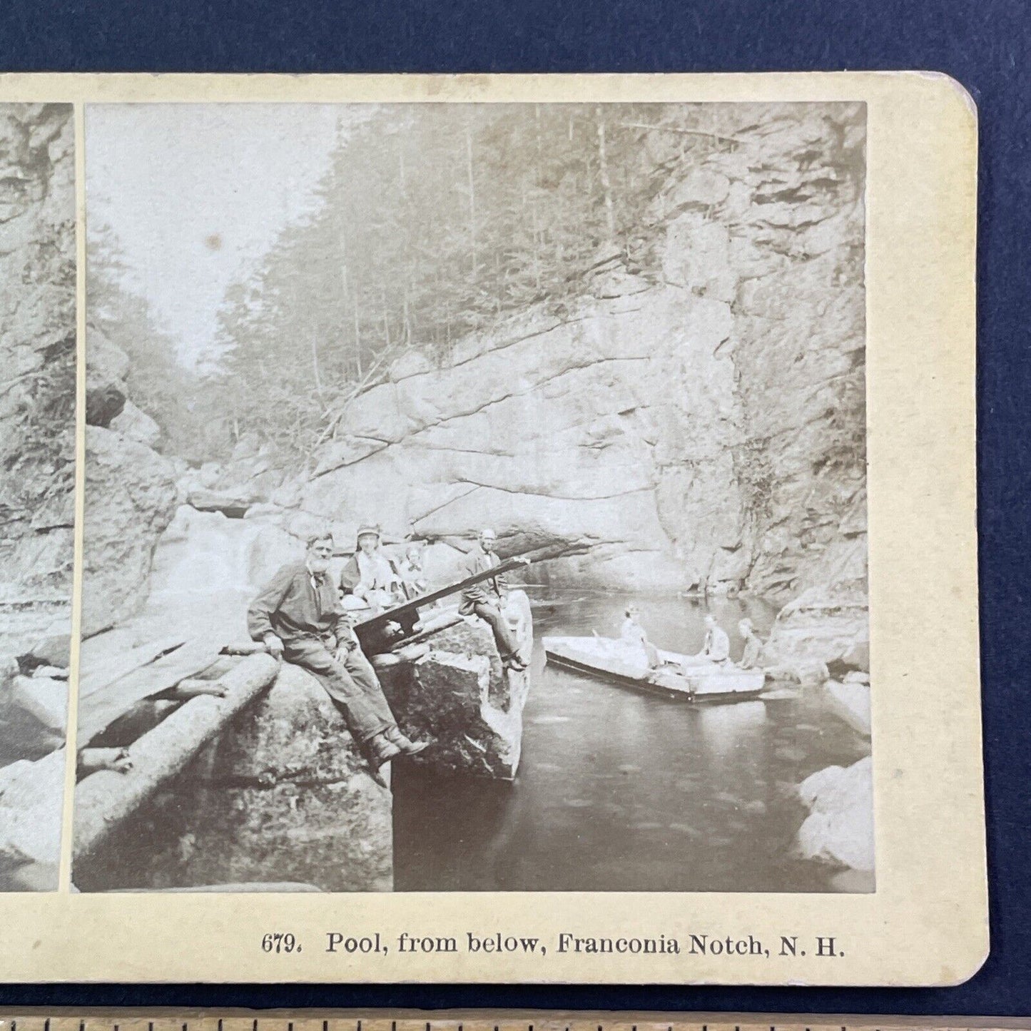 Professor John Merrill Franconia Notch New Hampshire Stereoview c1870s Y904