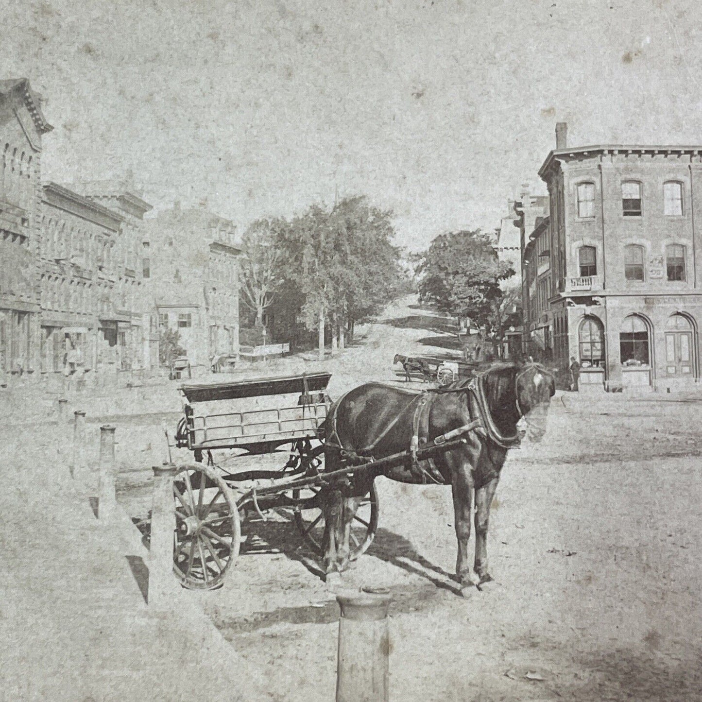 Edward's Block Southbridge Massachusetts Stereoview C.H. Townsend c1870s Y140