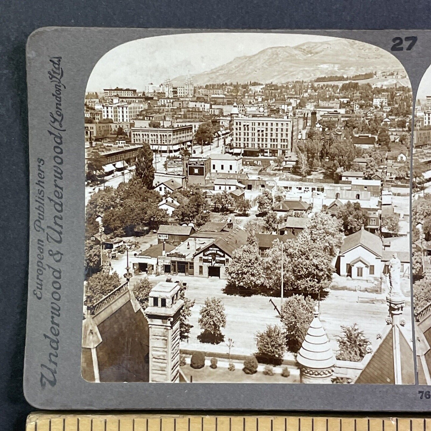 Salt Lake City Utah Panorama View Stereoview Antique c1899 Y1126