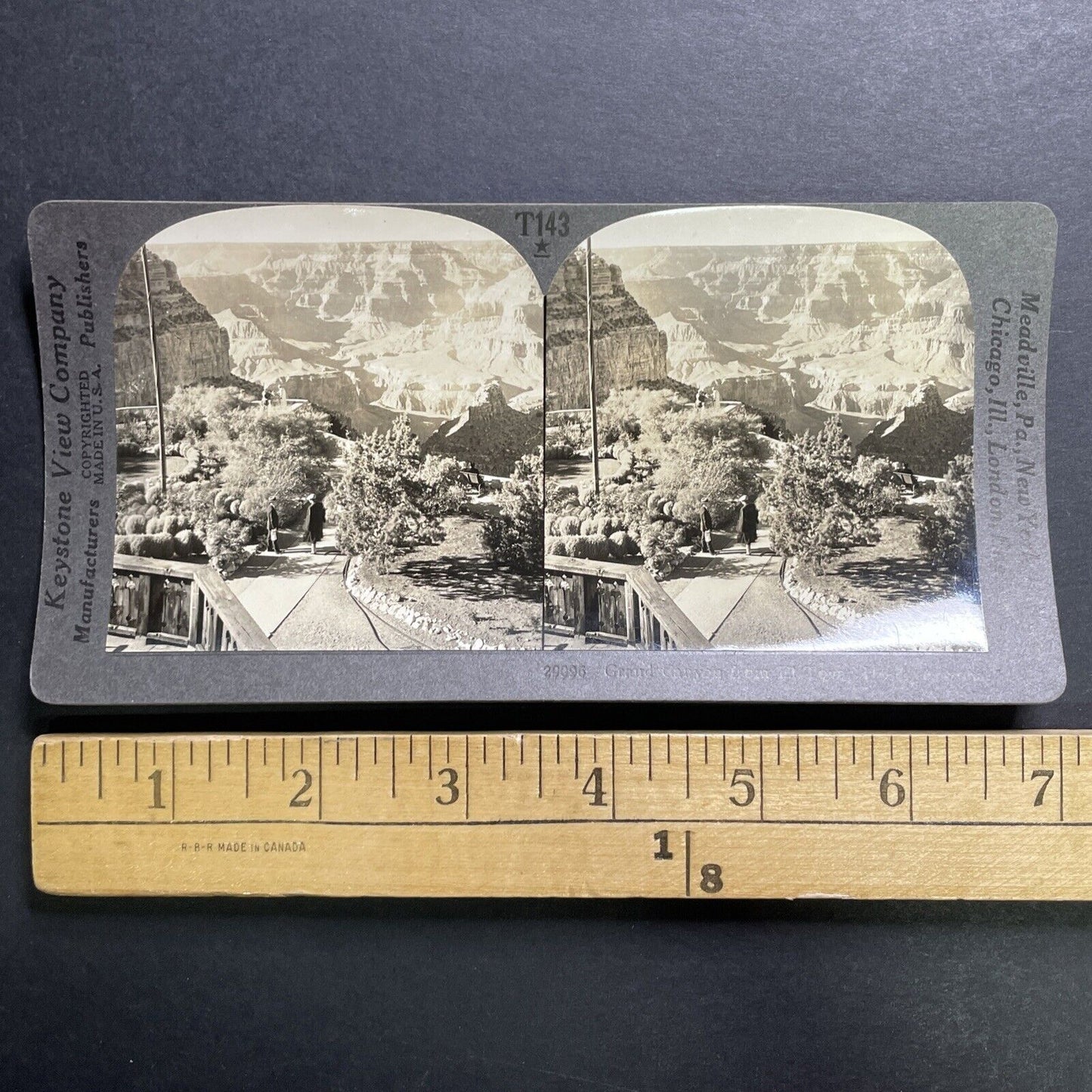 Antique 1930 El Tovar Hotel View Of Grand Canyon AZ Stereoview Photo Card P1349