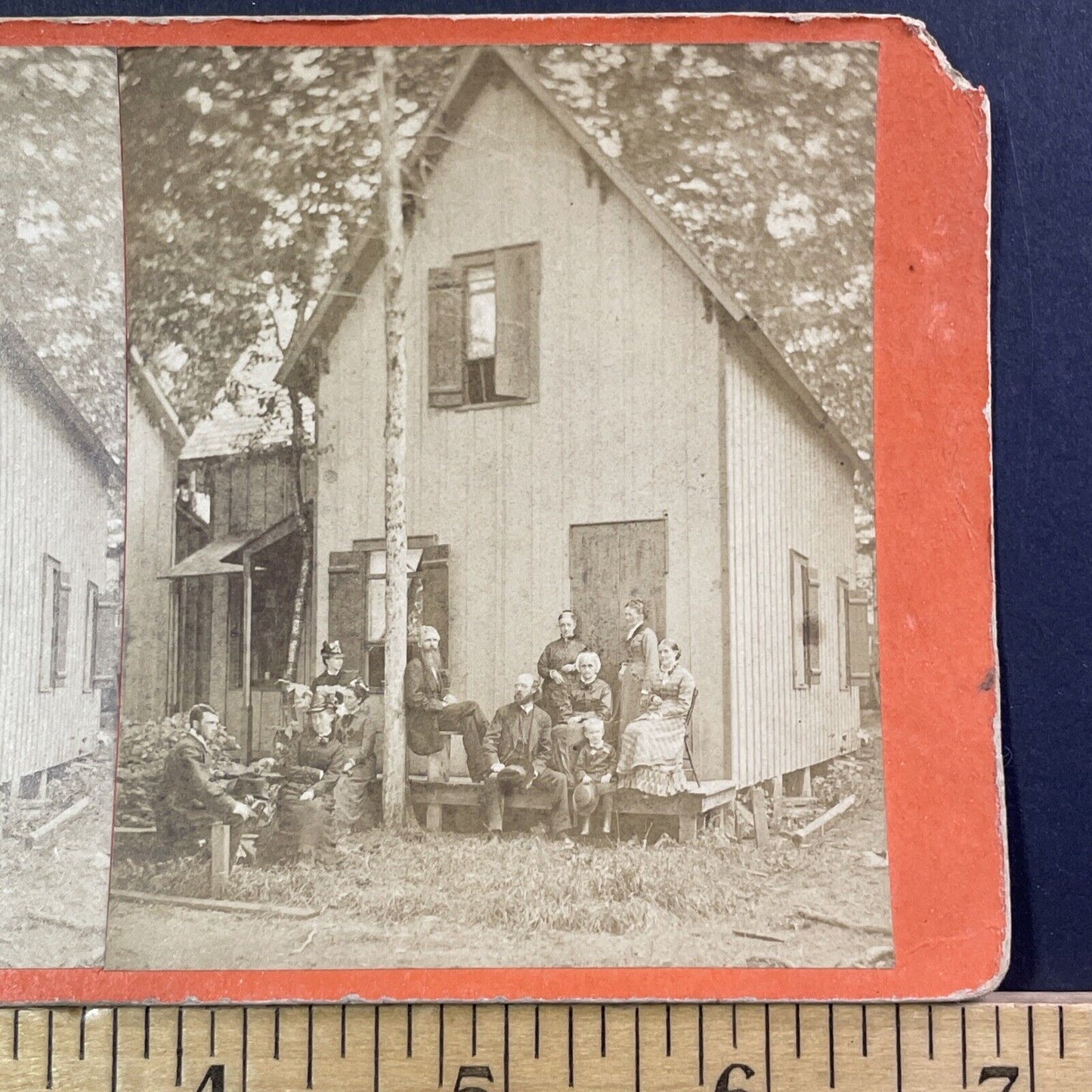 John Heyl Vincent Stereoview Chautauqua New York Cottage Antique c1875 X1241