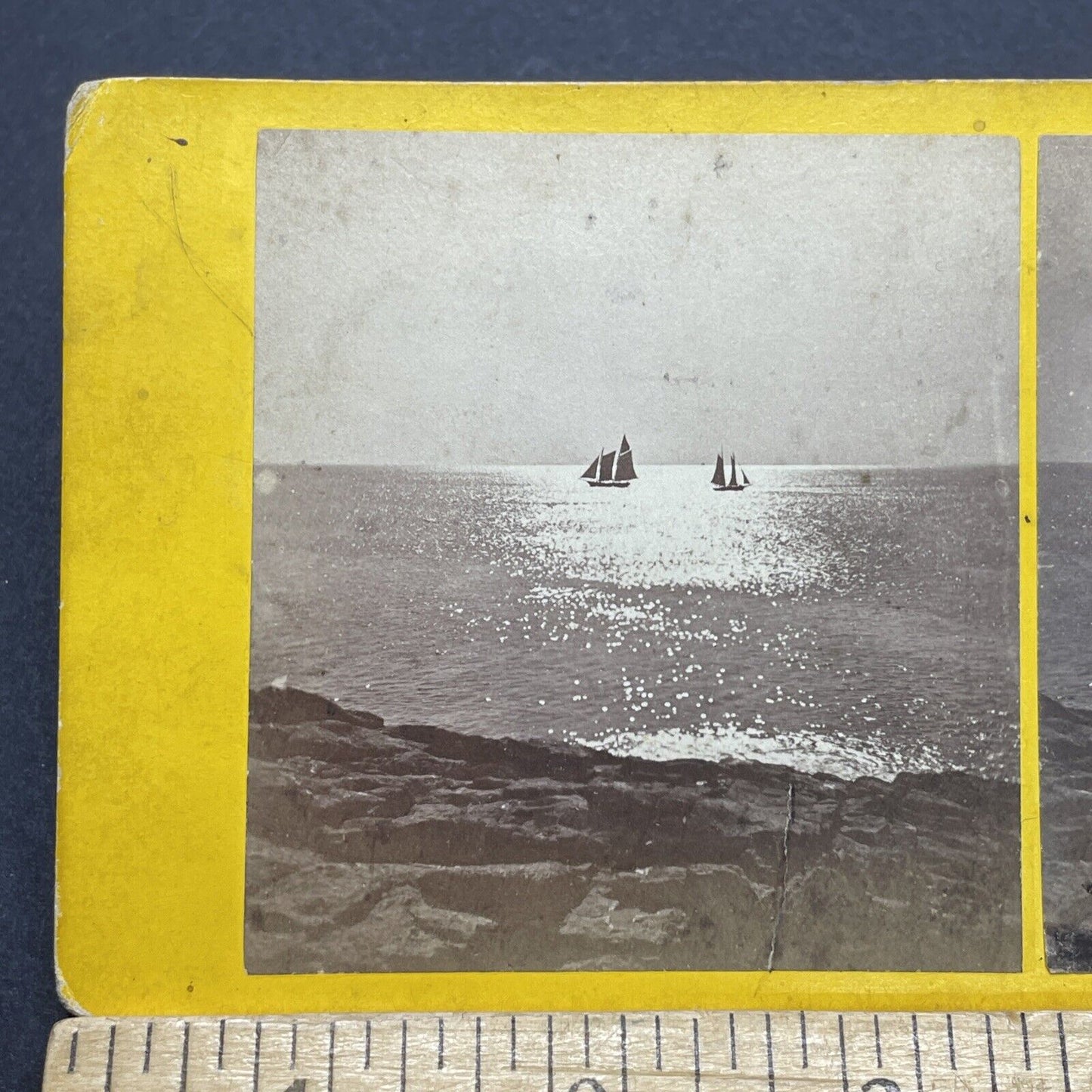 Antique 1870s Cape Ann Massachusetts Stereoview Photo Card V1721