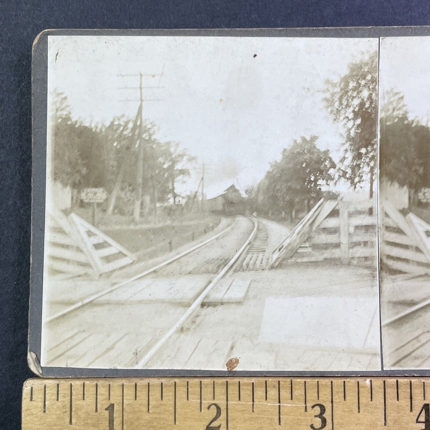 Brush Lake Ohio Intersection Stereoview Pennsylvania Railroad Antique 1908 X1505