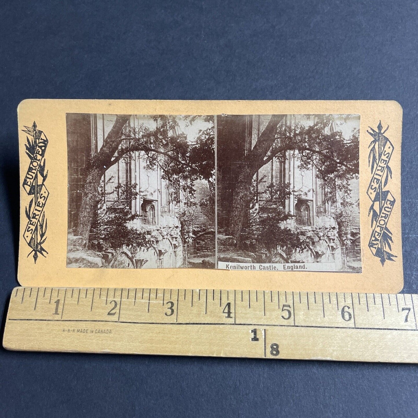 Antique 1870s Kenilworth Castle England UK Stereoview Photo Card P4527