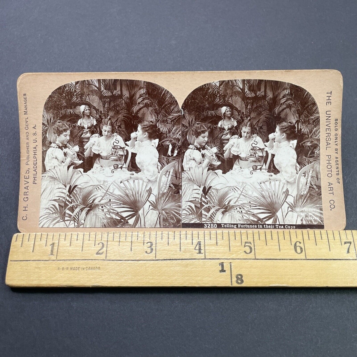 Antique 1890s Women Having Tea Together Stereoview Photo Card P2696