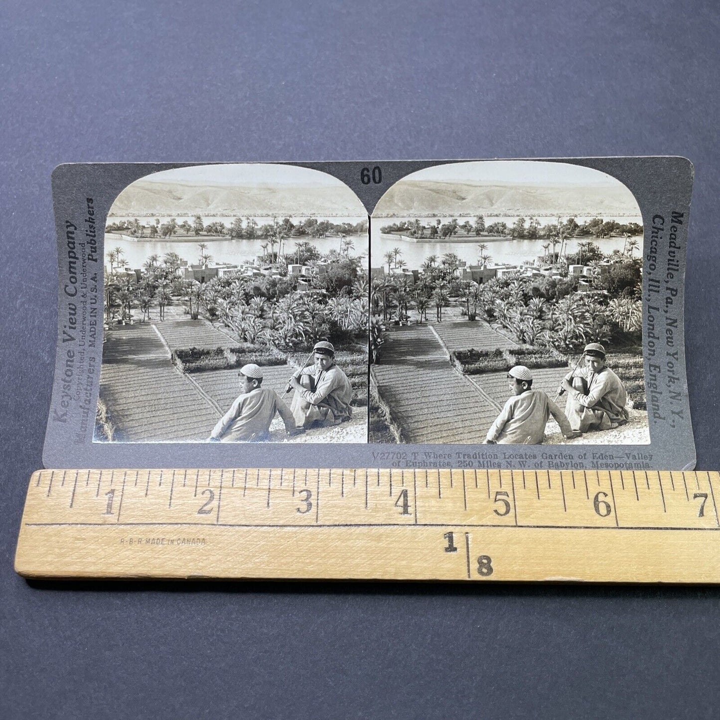 Antique 1910s Children Playing In Central Iraq Stereoview Photo Card P2740