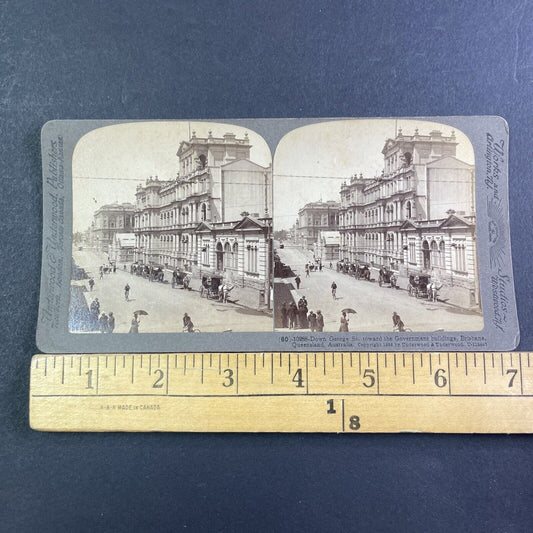 Brisbane Australia Queensland Downtown Stereoview Antique c1908 X3508