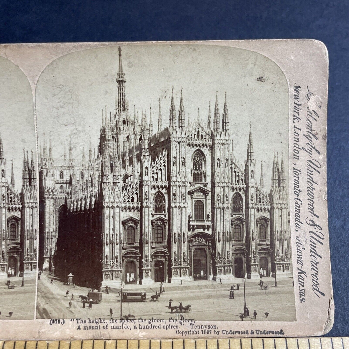 Antique 1897 Great Cathedral Church Milan Italy Stereoview Photo Card P4496