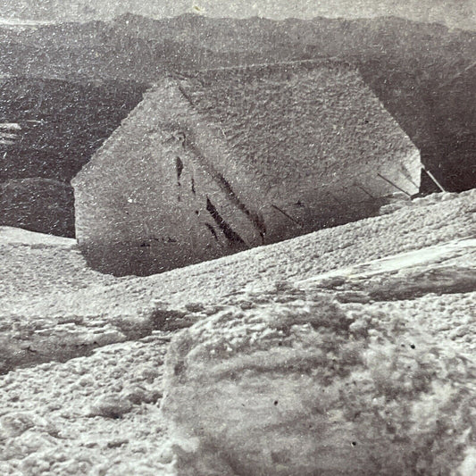 Antique 1871 Tip Top House Mt Washington Ice Storm Stereoview Photo Card V1880