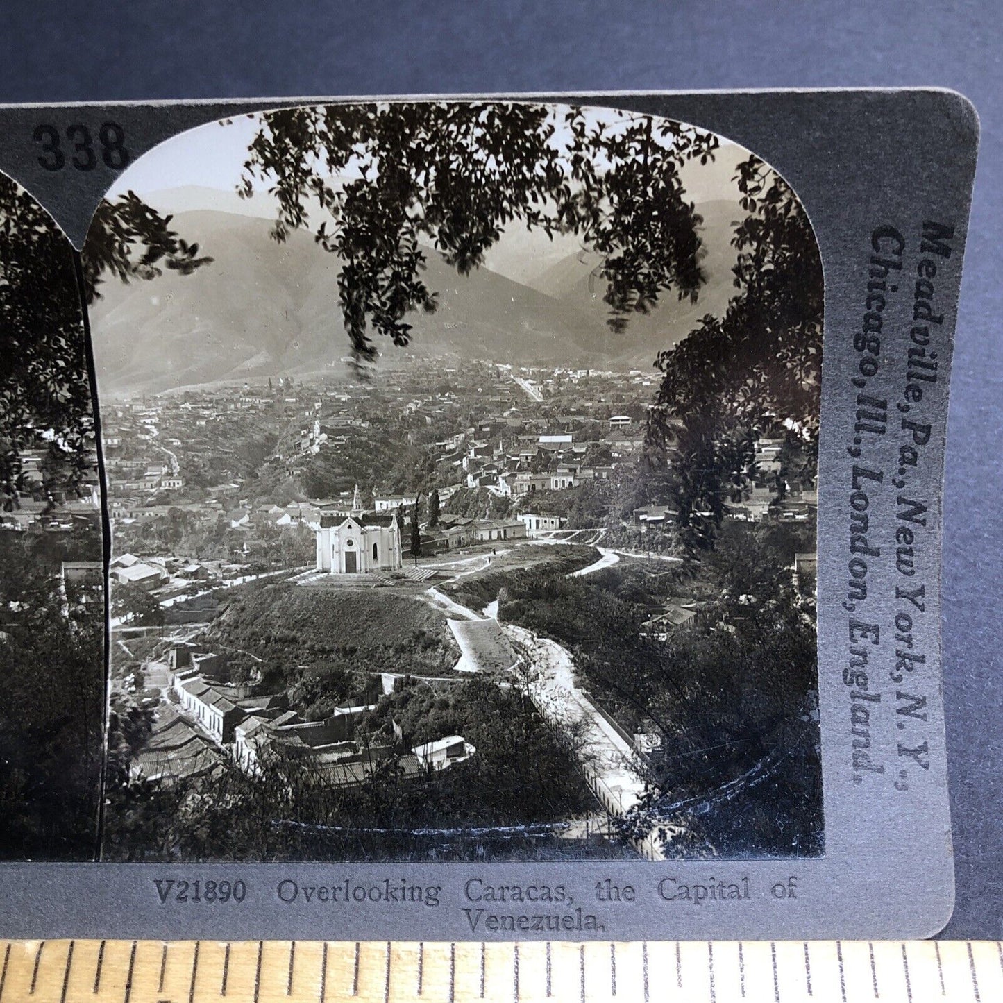 Antique 1925 City Of Caracas Venezuela Stereoview Photo Card P2039