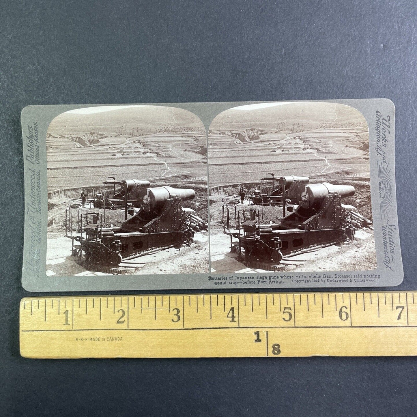 Japanese Heavy Artillery Stereoview Russo-Sino War Antique c1905 X4192