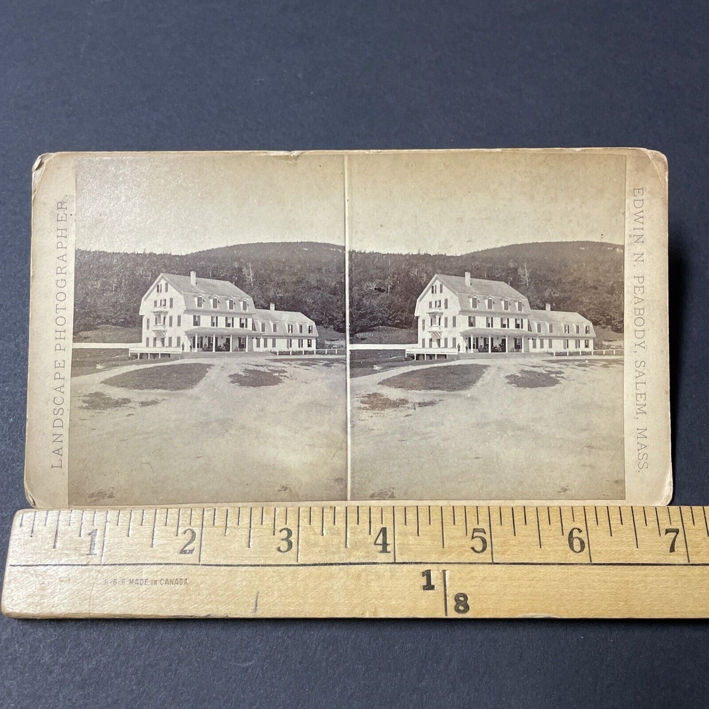 Antique 1870s Flume House Franconia New Hampshire Stereoview Photo Card V1843