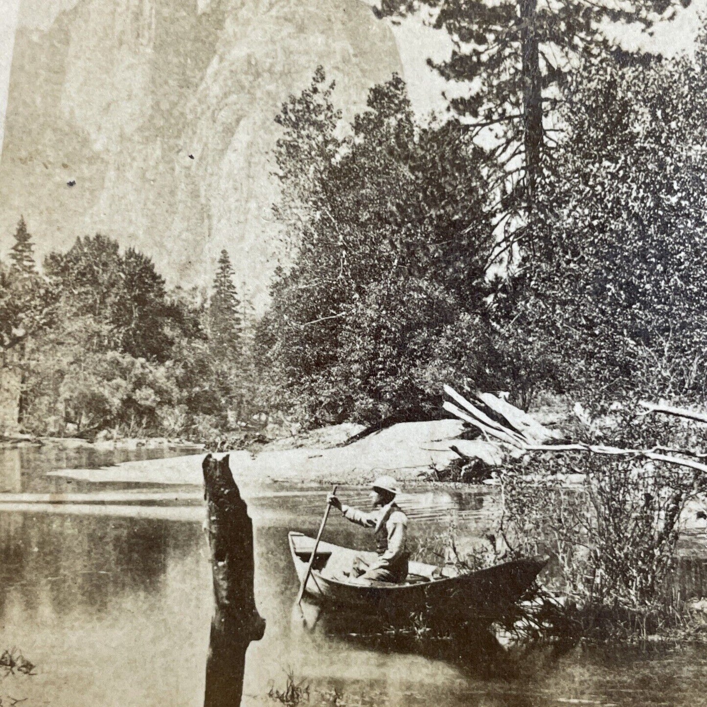 Antique 1880 John Muir At Cabin Yosemite California Stereoview Photo Card P3519