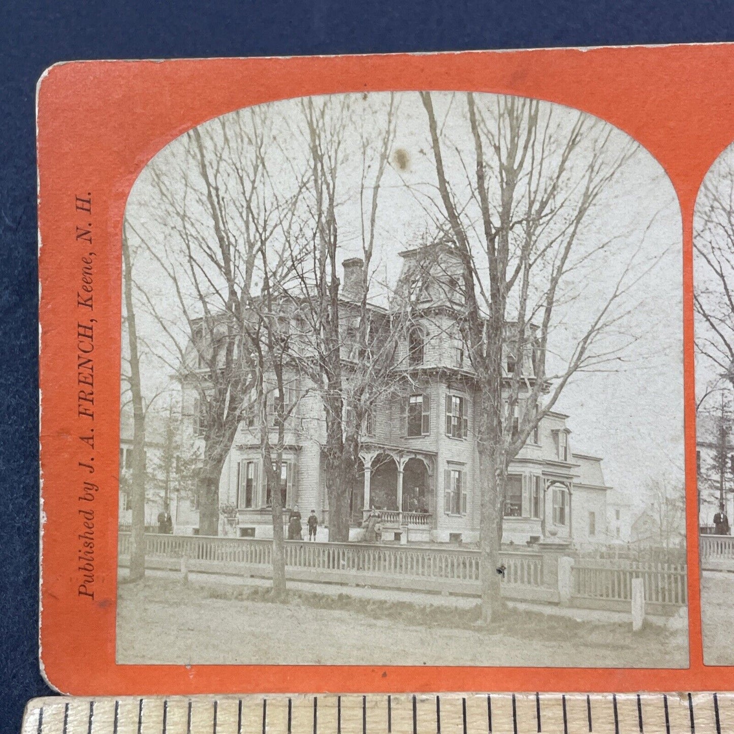 Antique 1860s Stephen Decatur Osborne House Keene NH Stereoview Photo Card V2085