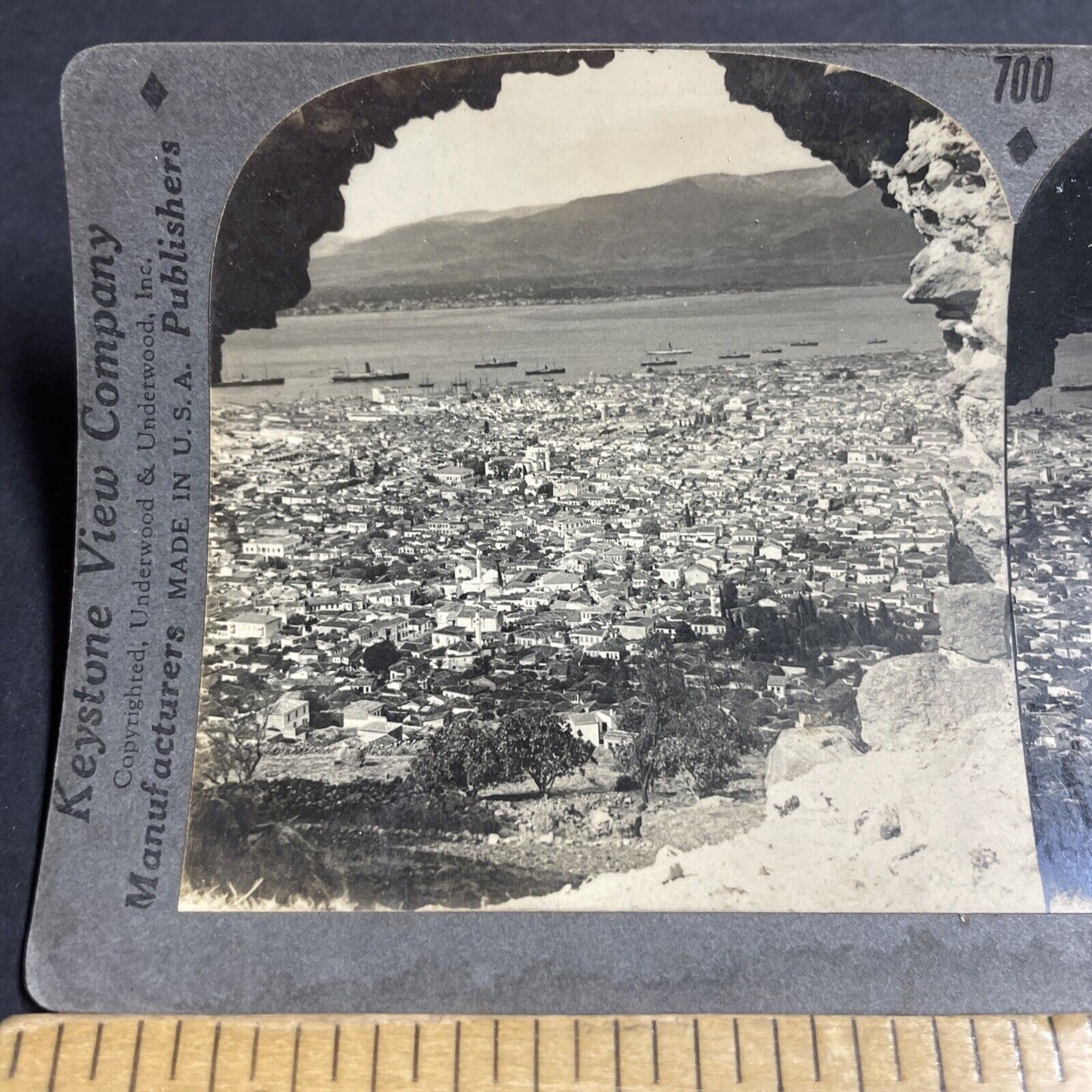 Antique 1920s Izmir Turkey City & Port View Stereoview Photo Card P4929