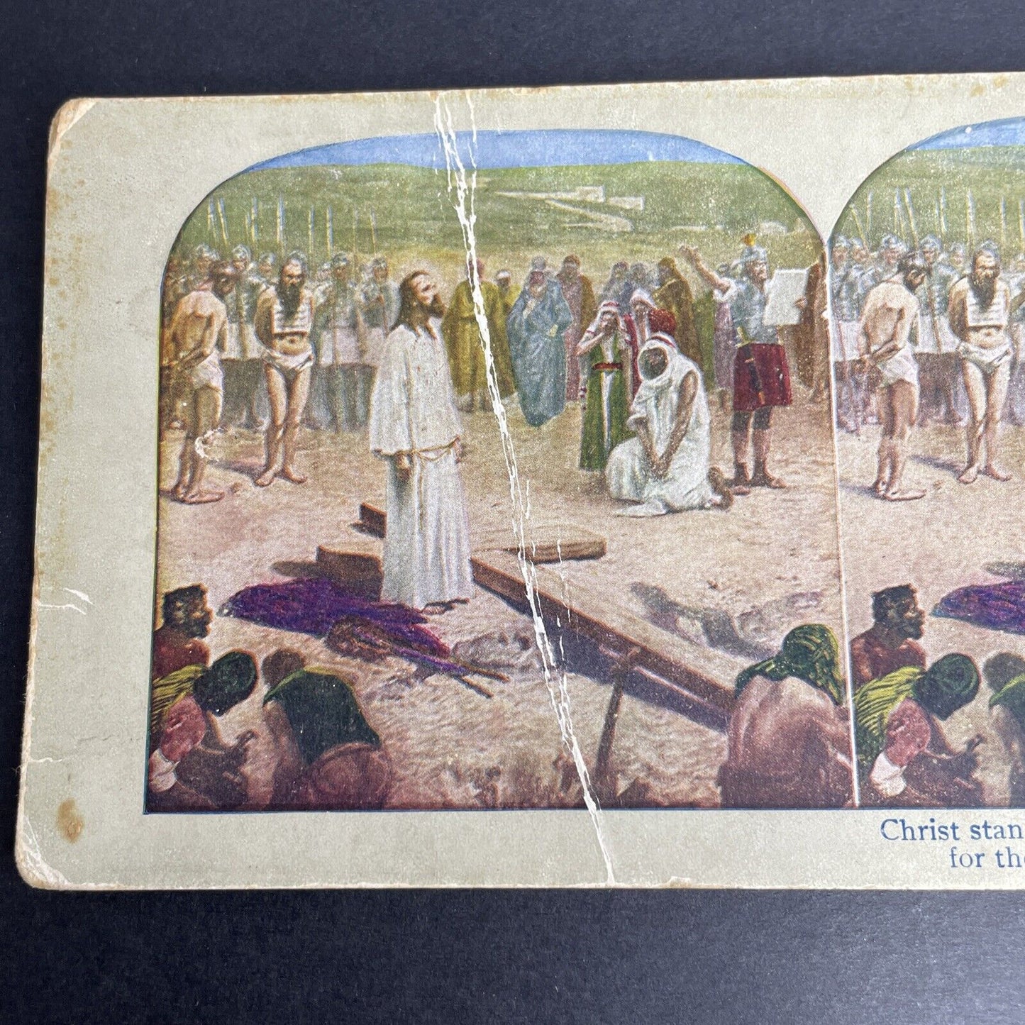 Antique 1902 Jesus Christ Being Condemned To Death Stereoview Photo Card P1073