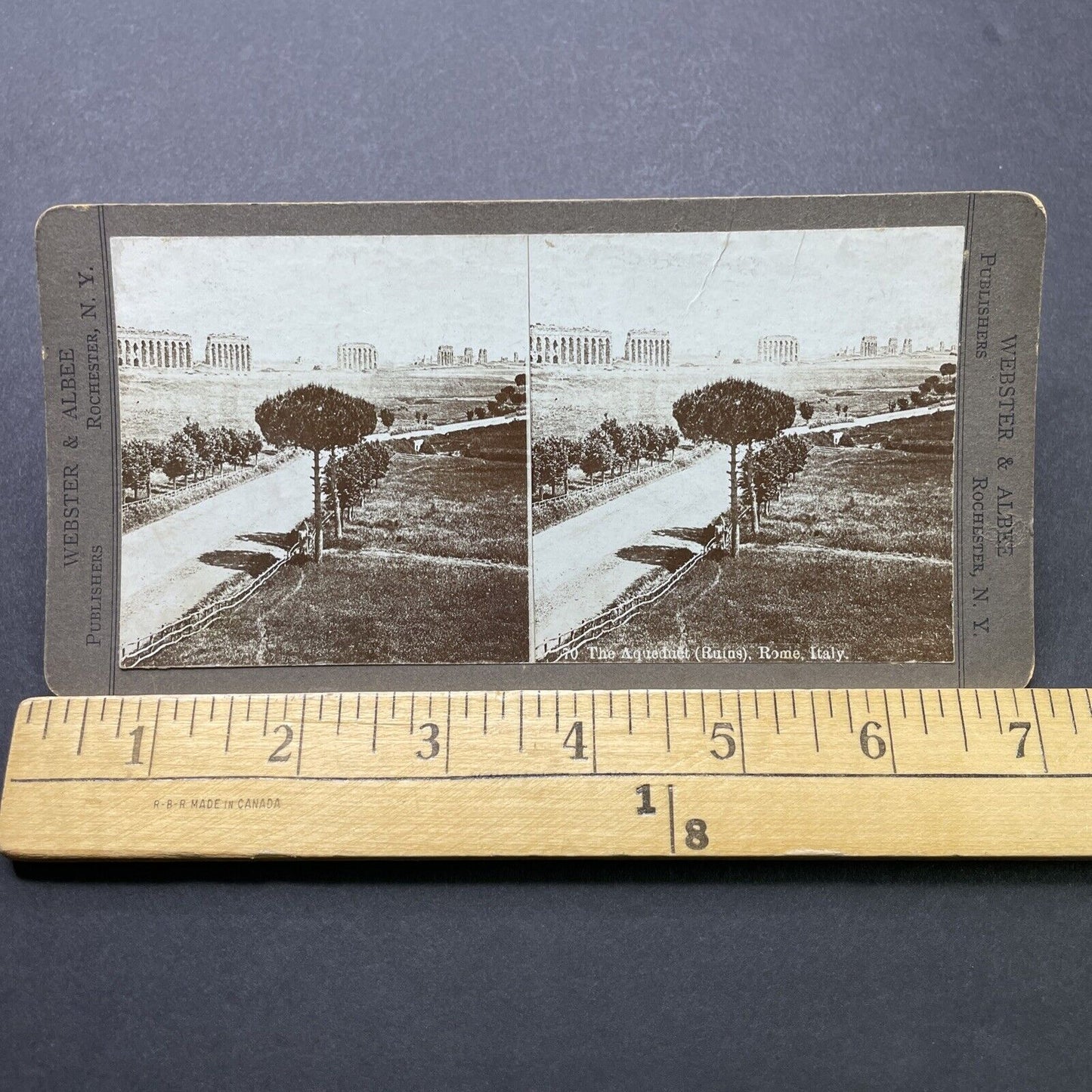 Antique 1890s Aquaduct Ruins In Rome Italy Stereoview Photo Card P2493