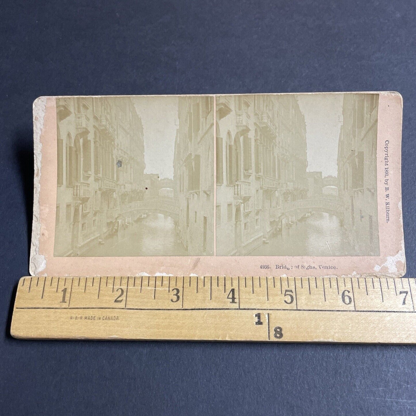 Antique 1891 Bridge Of Sighs Venice Italy Stereoview Photo Card P4488